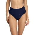 thumbnail image 1 of Women's Swimsuit Bottoms Solid Color Ruched Bikini Briefs Side Pleats, 1 of 5