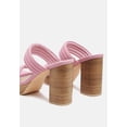 thumbnail image 3 of MILLE-FEUX Suede Slip-On Block Heeled Sandal In Pink, 3 of 7