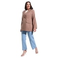 thumbnail image 4 of Beige - Double-Breasted - Fully Lined - Plus Size Jacket - Alia, 4 of 5