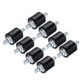 thumbnail image 1 of 8pcs M4x10mm Thread Studs Rubber Shock Zinc Plated 15x15mm Male 16pcs M4 Lock Nuts, 1 of 6