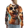 thumbnail image 7 of Lsque Blue Sky Cute Dog Pattern Casual Women's Hoodie,Hooded Sweatshirt with Kangaroo Pocket,Pullover Hoodie with Eye-catching Drawstrings-Medium, 7 of 7