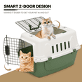 thumbnail image 2 of 22 Inch Length Dog Carrier Plastic 2-Door Top Loading Cat Carrier, Hard-Sided Dog Travel Carrier for Small Dogs and Cats, Ventilation and Security Lock Design, 2 of 10