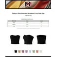 thumbnail image 2 of MixMatchy Women's Lettuce Trim Smocked Strapless Crop Tube Top, 2 of 5