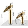 thumbnail image 2 of Hot Cold Basin Faucet Bathroom Waterfall Brush Gold Sink Faucet Single Lever Brass Crane, 2 of 4