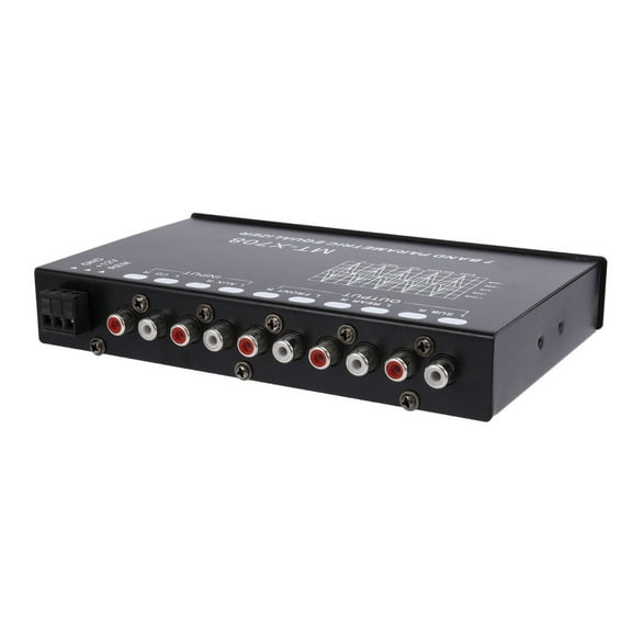 7-Band Car Audio Equalizer, Adjustable 7 Bands EQ Car Amplifier Graphic Equalizer with CD/AUX Input Select Switch,Black