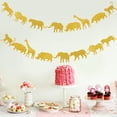 thumbnail image 4 of Raindrops 2Pcs Rectangle Golden Paper Party Banner for Jungle Animal Theme Birthday Decorations, 4 of 8