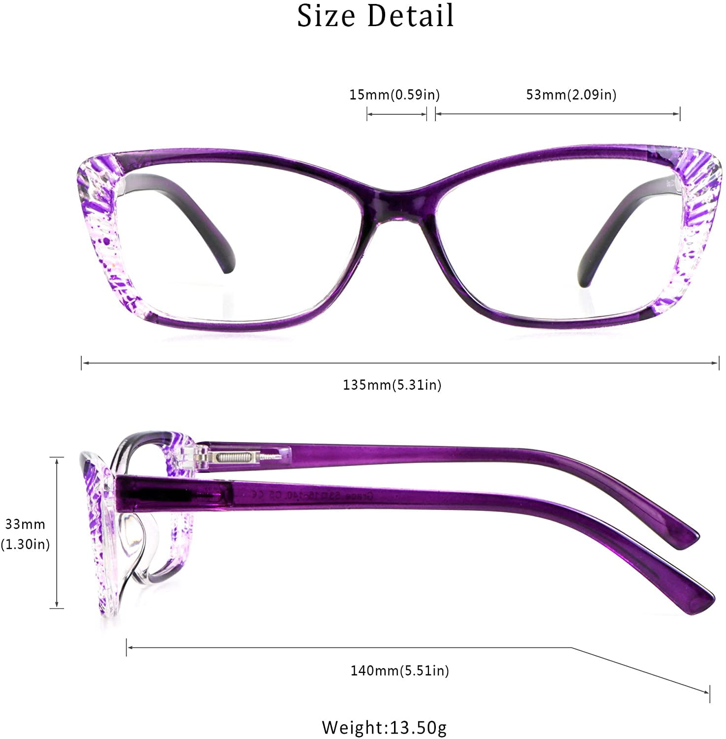 5 Pairs Reading Glasses, Blue Light Blocking Glasses, Computer Reading Glasses for Women and Men, Fashion Rectangle Eyewear Frame(5 Purple, +2.25 Magnification)