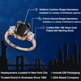 thumbnail image 2 of Gem Stone King 18K Rose Gold Plated Silver Black Onyx and White Moissanite 3 Stone Ring for Women (3.39 Cttw, Cushion Cut 10X8MM, Round 4.5MM, Gemstone, Size 6), 2 of 6