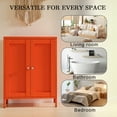 thumbnail image 6 of CHSHIN 31.5"H Modern Metal Bathroom Floor Cabinet with Shelves for Home,Entryway,Orange(Width:23.6"), 6 of 7