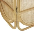 thumbnail image 4 of DecMode 51" x 71" Light Brown Rattan Geometric Woven Arched Oval 3 Panel Room Divider Screen, 1-Piece, 4 of 9