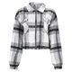 thumbnail image 4 of Chaqueta con Capucha Gibobby para Mujer abrigo con cremallera estampada a cuadros manga larga L, 4 of 5