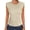 Beige, variant on Womens Tops Cap Sleeve Crewneck Shirts Casual Ribbed Knit Slim Fit Ruched Summer Basic Tee Tank 2026 Trendy Clothes White Large