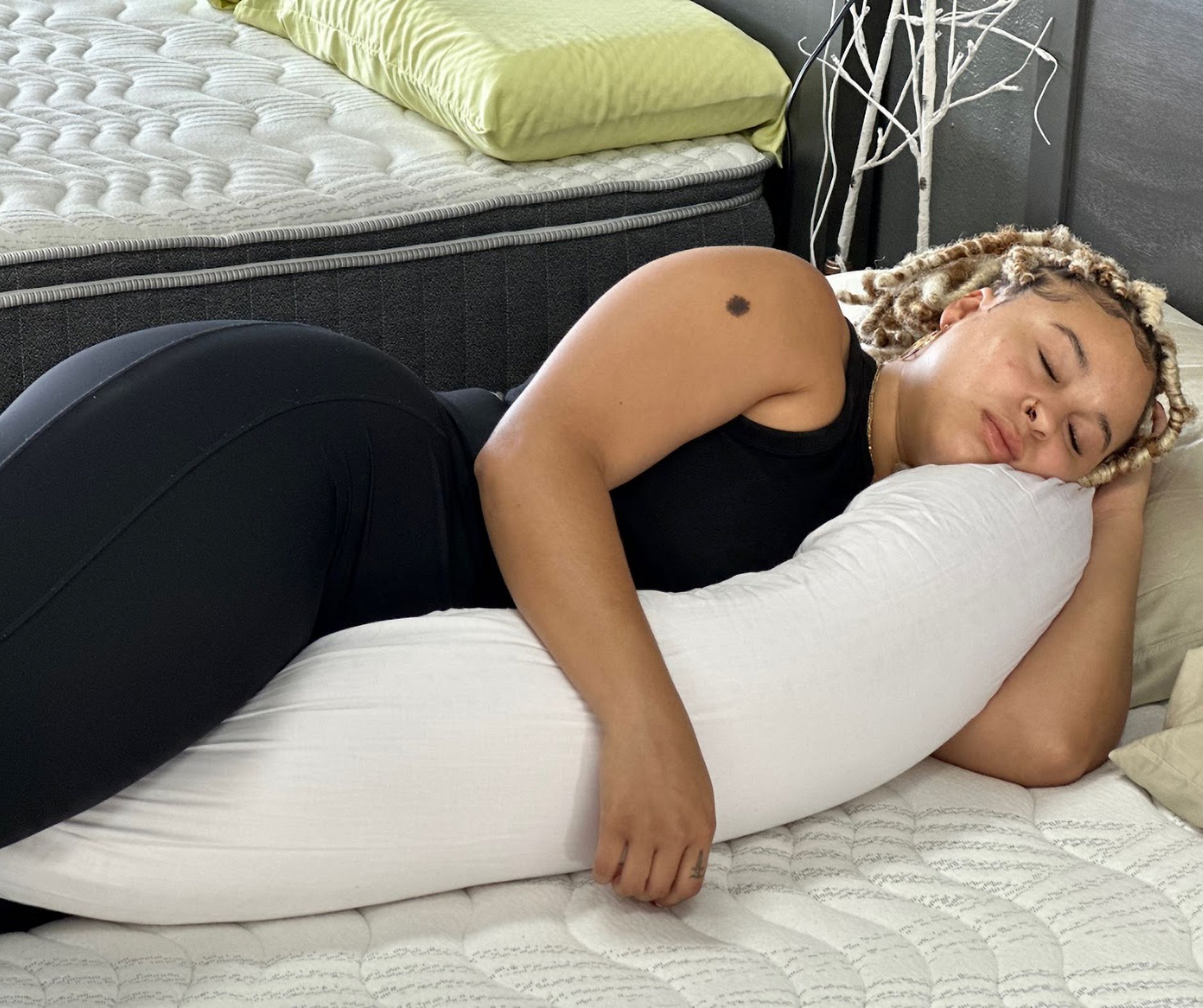 iAdjust 75" Latex Body Pillow - Ideal for Side, Back & Stomach Sleepers, Latex, Pillow