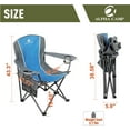 Oversized Camping Folding Chair Heavy Duty Steel Frame Support 350 LBS