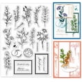 thumbnail image 1 of Sellos transparentes de hojas y postes para manualidades, marcos de scrapbooking, sellos de silicona, sellos transparentes con manchas., 1 of 8