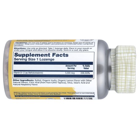 ソラレー メチル ビタミン B-12 5000mcg 60粒 チュアブル レモンラズベリーフレーバー Solar
