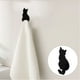 thumbnail image 2 of PTOOTP 8 ganchos adhesivos creativos con forma de gato, de acero inoxidable, sin clavos, para colgar toallas, abrigos y decorar la pared (gris), 2 of 7