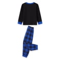 thumbnail image 5 of Burkashear Christmas Family Pajamas Matching Set Long Sleeve Star Tree Print Tops + Plaid Pants Set Loungewear, 5 of 9