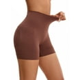 thumbnail image 4 of INSPIRE CHIC Women's High Waisted Boyshorts Underwear Soft Stretch Seamless Control Panties for Under Dresses L Coffee, 4 of 5