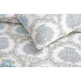 thumbnail image 2 of Cozy Line Home Fashions Peace of Mind Bedding Quilt Set, Light Sky Blue Aqua White Grey Printed 100% Cotton Reversible Coverlet Bedspread for Women, (Phacelia, Queen - 3 Piece), 2 of 3