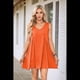 thumbnail image 4 of Vestido Mini Sin Mangas Naranja-Rojo L, 4 of 7