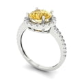 thumbnail image 2 of 1.8 ctw with Simulated Diamond Halo Accents Anniversary Ring for Women | Round Cut Yellow Moissanite | Hyperallergenic Solid 18K White Gold, 2 of 5