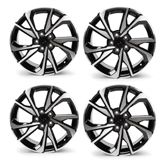 18" Replacement Wheel Rim 18x8-inch 5-Lug Black, for 2017-2021 Honda Civic, 4 Count