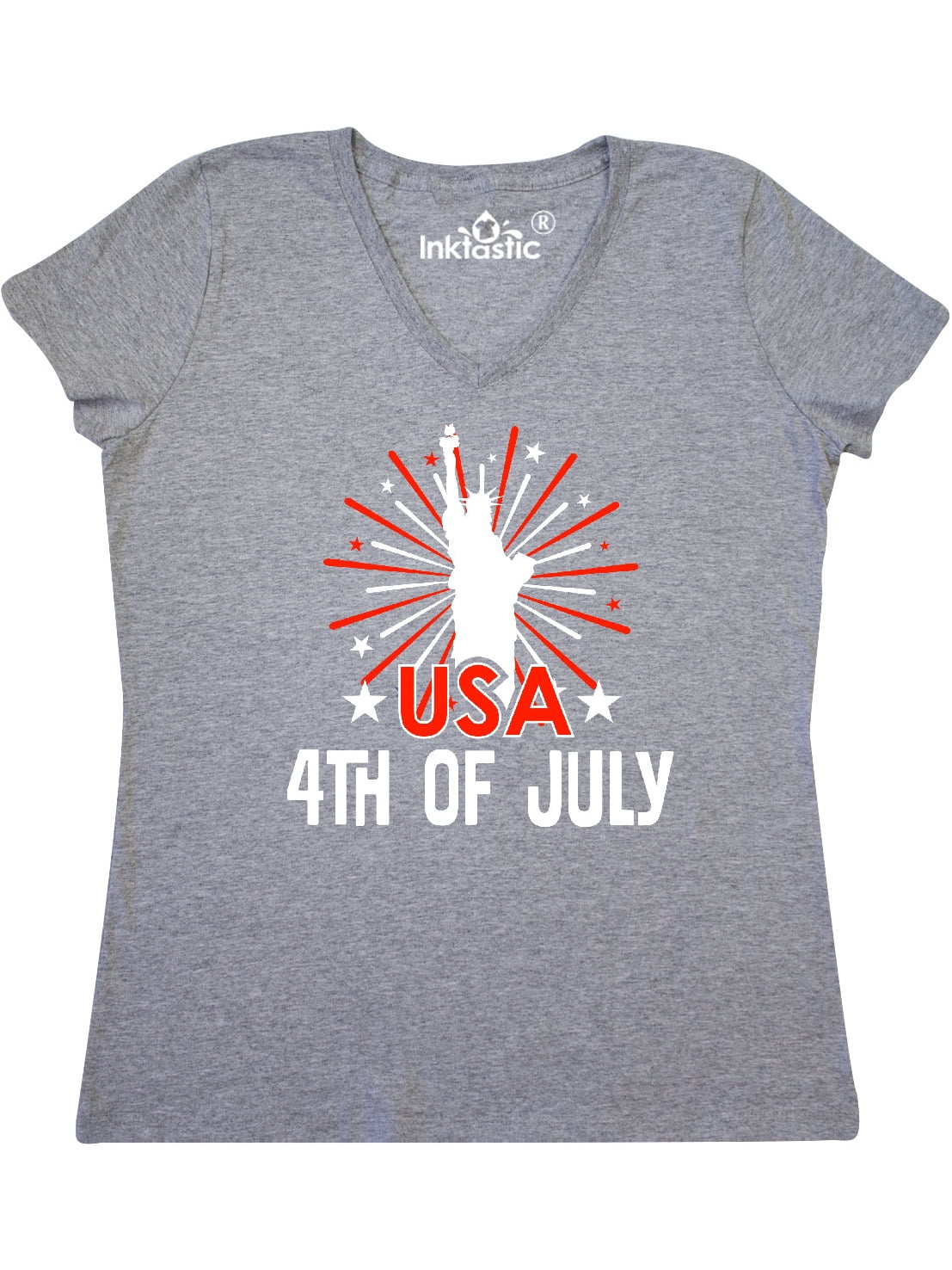 INKtastic - 4th of July Holiday Parade Women's V-Neck T-Shirt - Walmart ...