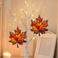 thumbnail image 6 of 2 Pack Maple Leaf Stained Glass Suncatcher, 4.7 x 5.9 Inch Fall Leaf Window Hanging Ornament, Autumn Thanksgiving Harvest Party Decor and Gift, 6 of 7