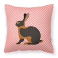 thumbnail image 1 of Carolines Treasures BB7963PW1818 Tan Rabbit Pink Check Fabric Decorative Pillow, 18 x 18 in., 1 of 2