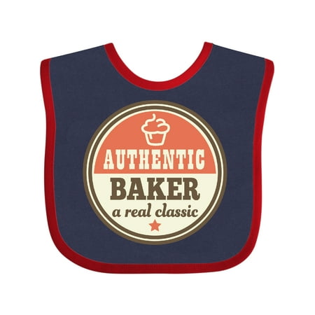 

Inktastic Baking Authentic Baker Cupcake Quote Gift Baby Boy or Baby Girl Bib