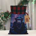 thumbnail image 5 of Rocae Starry Sky Meditating Chimpanzees Print Christmas Drawstring Linen Gift Bag with Drawstrings Treat Bag Goody Present Bags for Christmas Party Favor, 5 of 8