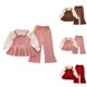thumbnail image 3 of Odeerbi 0-11 Años Niñas Conjuntos Tops Manga Larga Con Volantes Pantalones de Pata Ancha Conjunto de Dos Piezas, 3 of 3