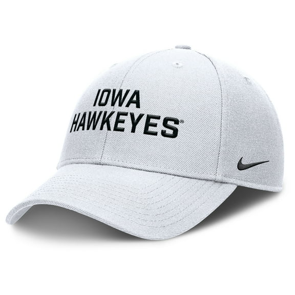 Men's Nike White Iowa Hawkeyes 2025 Sideline Rise Practice Adjustable Hat