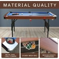 thumbnail image 3 of 5.3 ft Portable Pool Table, Billiard Table, Foldable Mesa De Billar with Complete Accessories Set, Space-Saving Indoor or Outdoor Use, 3 of 7