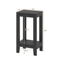 thumbnail image 4 of Giantex Tall Nightstand, 2-Tier End Table w/Wooden Legs, Sofa Bedside Table for Small Spaces, Black, 4 of 5
