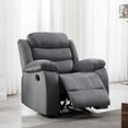 thumbnail image 3 of Jim Contemporary Living Room Upholstered Manual Reclining Chair with Lower Back Vibration, Grey, 3 of 10