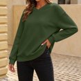 thumbnail image 2 of HAiming Pullover Sweatshirts for Women Long Sleeve Solid Color V Neck Casual Shirts Fall Winter Workout Tops, 2 of 7