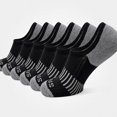 thumbnail image 3 of Babcutegg Men's 6 Pack Low Cut Athletic Socks Cushioned Breathable Cotton Moisture Wicking Running Socks Black Size Free Size, 3 of 3