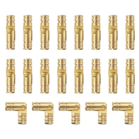 20Pcs Invisible Barrel Hinges, 5x19mm Brass Concealed Hinge for Jewelry Box, Music Boxes, Gold