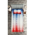 thumbnail image 2 of Ambesonne Flag Quilted Coverlet 2 Pcs, Abstract Digital Star, Twin Size, Blue Red, 2 of 2