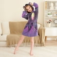 thumbnail image 3 of FORMRS Niños Bathrobe Unisex Hooded Robe Soft Plush Pajamas Sleepwear, Size 2-3T, Black Neon Road, 3 of 7