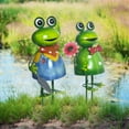 thumbnail image 3 of HONGLAND Cute Metal Frog Statues - 3D Outdoor Garden Sculptures for Lawn and Patio Decor - Set of 2, 3 of 8