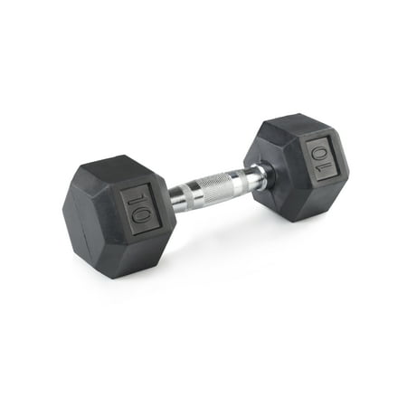 Gold’s Gym Rubber Hex Dumbbell, 10–35 lbs,