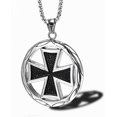 thumbnail image 4 of Collier Croix Chevaliers Templiers, Croix Acier Inoxydable Prière Militaire Collier Croix Hommes, 4 of 6