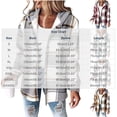 thumbnail image 3 of Women Vintage Plaid Hooded Jacket, Long Sleeve Button‑Down Casual Loose Overshirt Outerwear with Pockets for Fall Winter, 3 of 5
