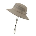 thumbnail image 3 of Wide Brim Hats Kids Outdoor Mesh Cowboy Hat UPF 50+ Summer Sun Hat Wide Brim Bucket Hat Beach Hiking Safari Hat Khaki, 3 of 8