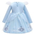 thumbnail image 3 of Baby Toddler Girls Cinderella Dress Long Sleeve Princess Fancy-Dress for 2-5Y, 3 of 7
