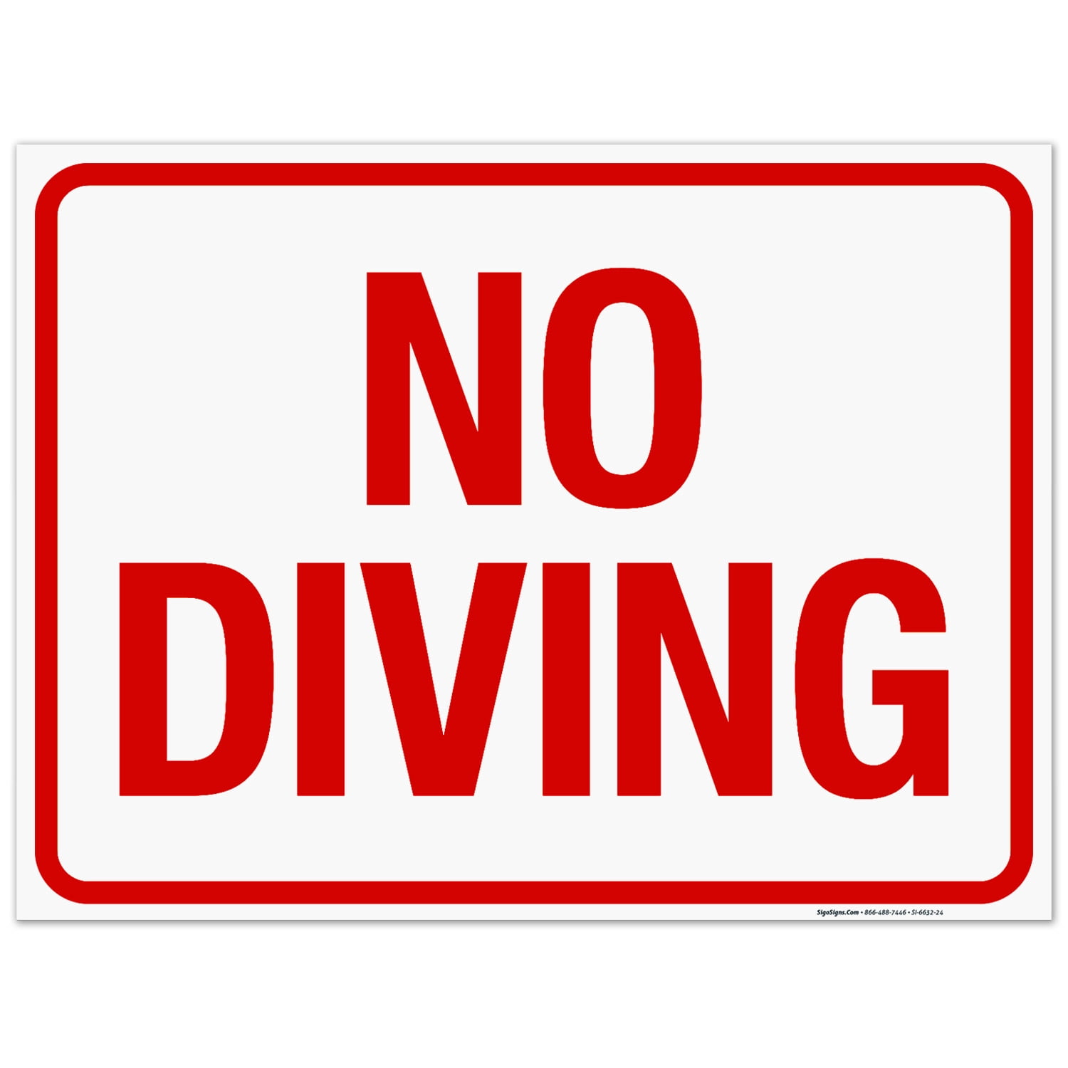 No Diving Sign, Pool Sign, (SI-6632) - Walmart.com