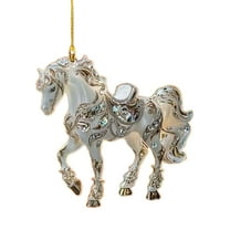 Horse Christmas Ornaments,Equestrian Gifts,Horse Ornaments for Christmas Tree,Horse Christmas Tree Ornaments,Gifts for Horse Lovers,Metal Horse Ornament With Rhinestones,Horse Gifts for Women,B